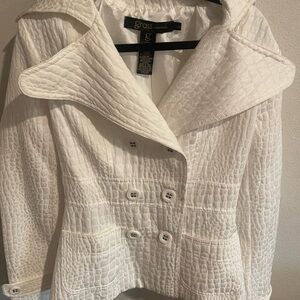 Grass Collection Women's Cream Pea Coat Size Small